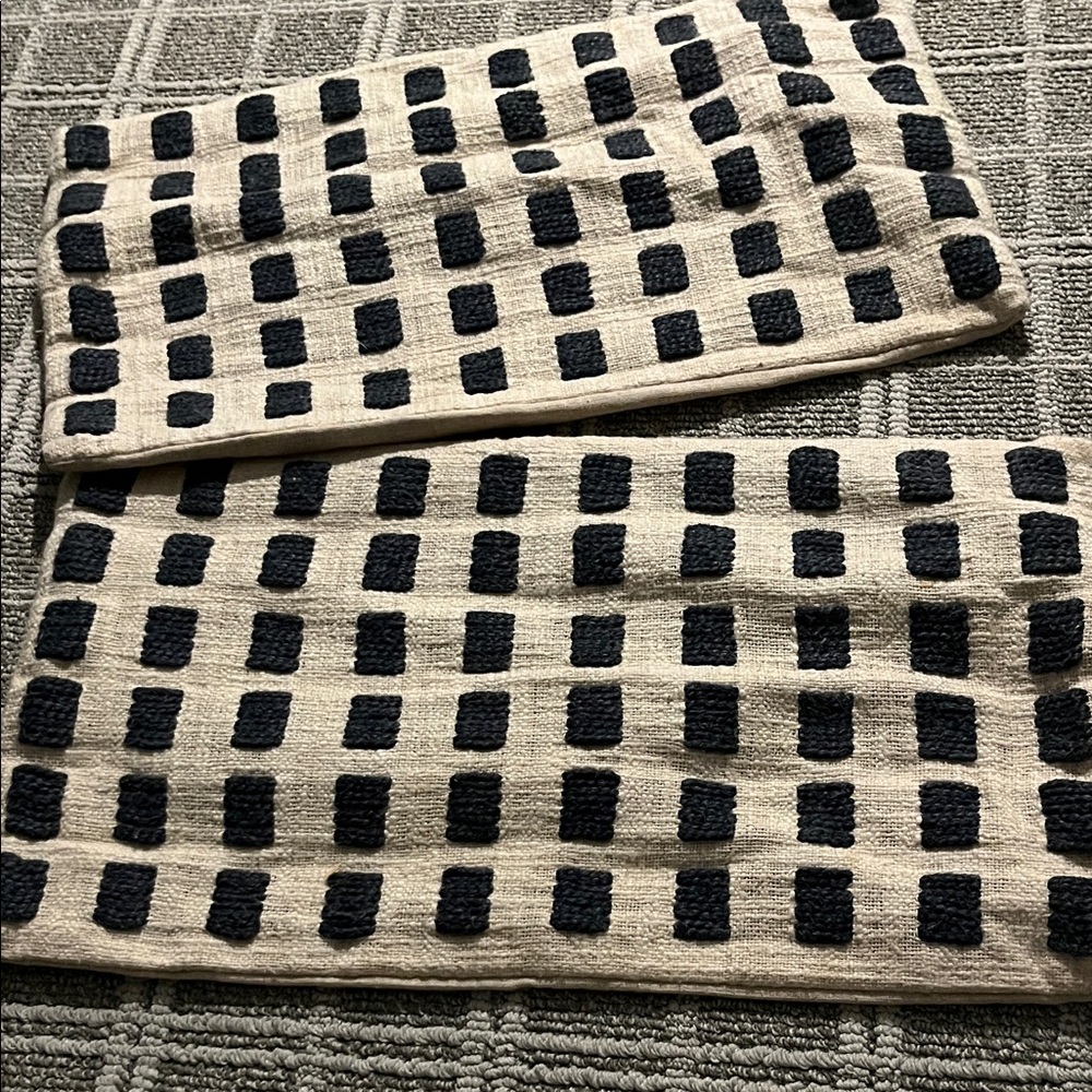 Serena & Lily Black and Cream Patterned Accent Pillows